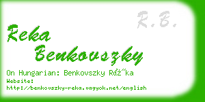 reka benkovszky business card